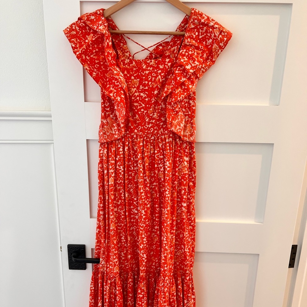 Ulla Johnson Bright Coral Maxi Dress